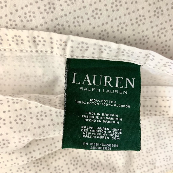 Lauren Ralph Lauren Farmhouse Queen Flat Sheet Neutral Shade Tiny Dot Flowers - Picture 6 of 13